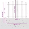  Tüskés kerítés Fekete 200 x 200 cm Porszórt acél