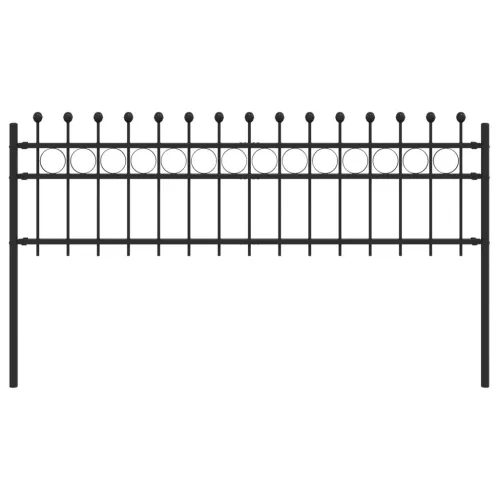  Gyűrűs Kerítés Fekete 200 x 130 cm Porszórt acél