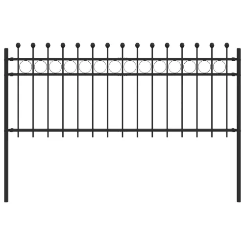  Gyűrűs Kerítés Fekete 200 x 130 cm Porszórt acél