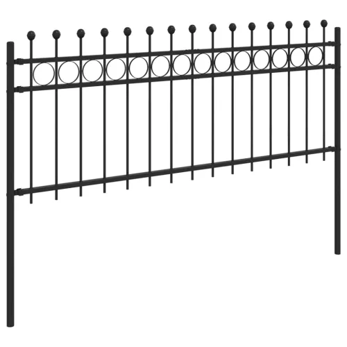  Gyűrűs Kerítés Fekete 200 x 130 cm Porszórt acél