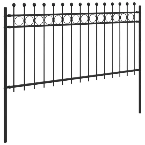  Gyűrűs Kerítés Fekete 200 x 150 cm Porszórt acél