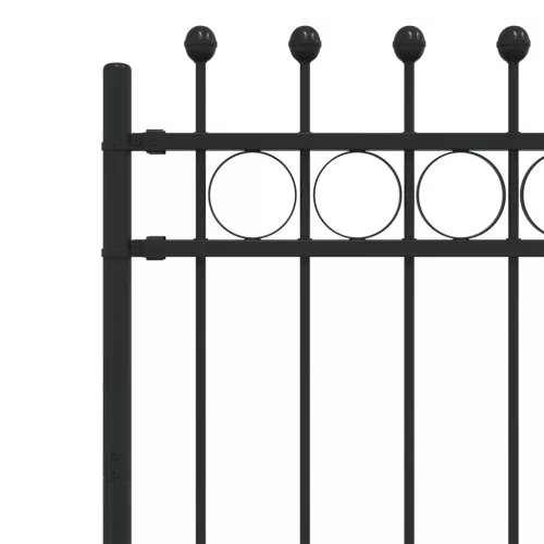 Gyűrűs Kerítés Fekete 200 x 150 cm Porszórt acél