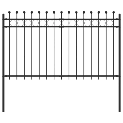  Gyűrűs Kerítés Fekete 200 x 130 cm Porszórt acél