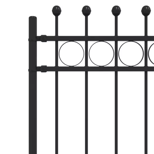  Gyűrűs Kerítés Fekete 200 x 130 cm Porszórt acél