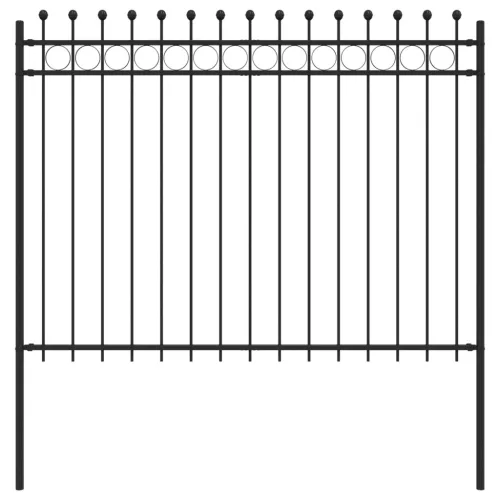  Gyűrűs Kerítés Fekete 200 x 200 cm Porszórt acél