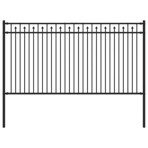  Tüske Kerítés Fekete 200 x 150 cm Porszórt acél