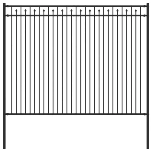  Tüske Kerítés Fekete 200 x 200 cm Porszórt acél