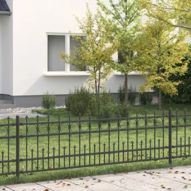    Tüskés gyűrűs kerítés Fekete 200 x 130 cm Porszórt acél