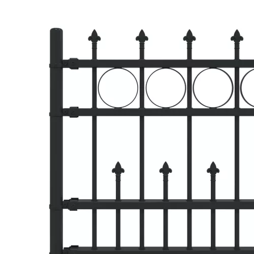  Tüskés gyűrűs kerítés Fekete 200 x 130 cm Porszórt acél