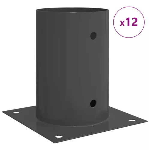  Kerek Földbe Süllyesztett Horgony 12 pcs Antracitszürke Fém