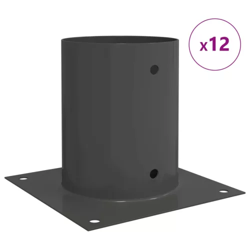  Kerek Földbe Süllyesztett Horgony 12 pcs Antracitszürke Fém