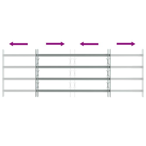  Ablakok biztonsági rács 4 keresztlécsel 3 pcs 930-1740 mm