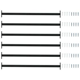  Állítható ablakbiztonsági rúd 6 pcs Fekete Acél