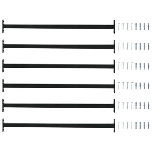  Állítható ablakbiztonsági rúd 6 pcs Fekete Acél