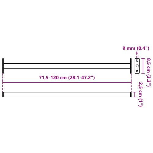  Állítható ablakbiztonsági rúd 3 pcs Fehér Acél
