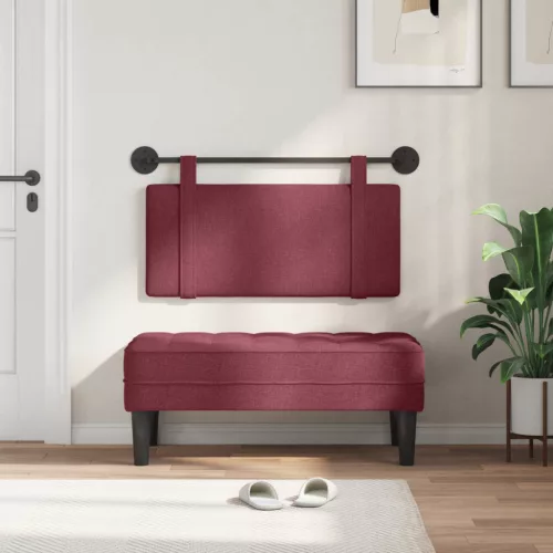  Fali Fejtámla Falra szerelhető Bordó 90 x 55 x 5 cm szövet