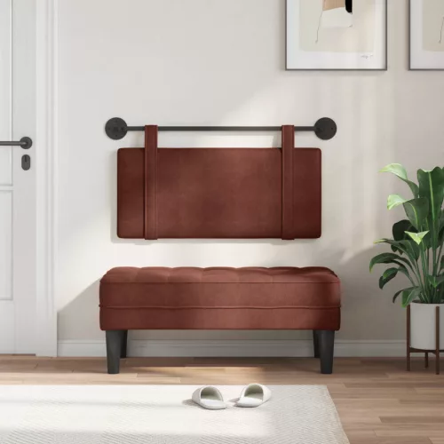  Fali Fejtámla Egyszínű Fényes Barna 90 x 55 x 5 cm Antik PU