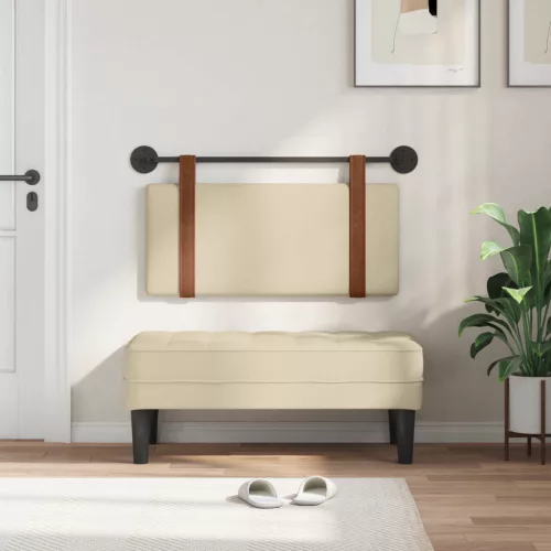  Fali Fejtámla Falra szerelhető Egyszínű Krém 80 x 40 cm Faanyag