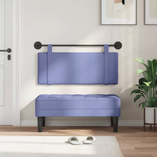  Fali Fejtámla Falra szerelhető Farmerkék 110 x 55 x 5 cm szövet