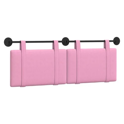  Fali Fejtámla Falra szerelhető Rózsaszín 130 x 55 x 5 cm szövet