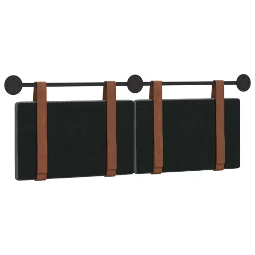  Fali Fejtámla Falra szerelhető Sötétszürke 120 x 40 cm Faanyag