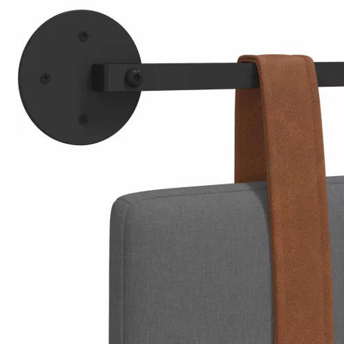  Fali Fejtámla Falra szerelhető Sötétszürke 120 x 40 cm Faanyag