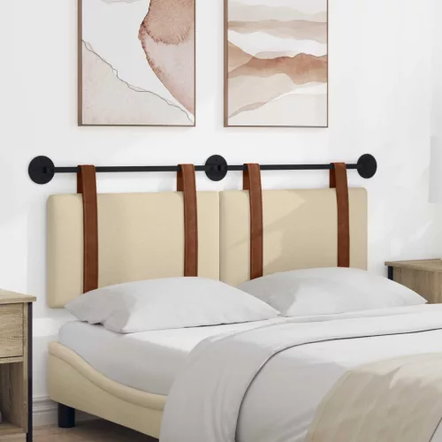  Fali Fejtámla Falra szerelhető Krém 120 x 40 cm Faanyag