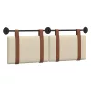  Fali Fejtámla Falra szerelhető Krém 120 x 40 cm Faanyag