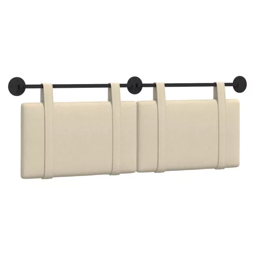  Fali Fejtámla Falra szerelhető Krém 150 x 55 x 5 cm szövet