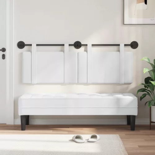  Fali Fejtámla Falra szerelhető Fehér 150 x 55 x 5 cm szövet