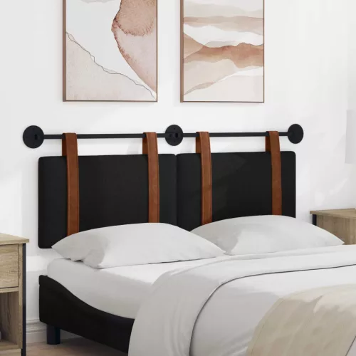  Fali Fejtámla Falra szerelhető Fekete 140 x 40 cm Faanyag