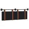  Fali Fejtámla Falra szerelhető Fekete 140 x 40 cm Faanyag