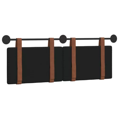  Fali Fejtámla Falra szerelhető Fekete 140 x 40 cm Faanyag