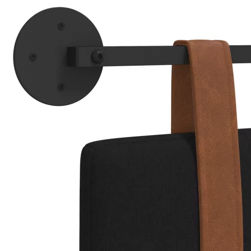  Fali Fejtámla Falra szerelhető Fekete 140 x 40 cm Faanyag