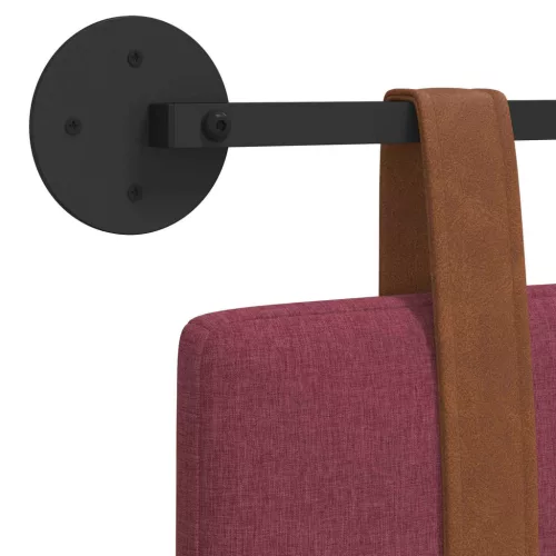  Fali Fejtámla Falra szerelhető Bordó 140 x 40 cm Faanyag