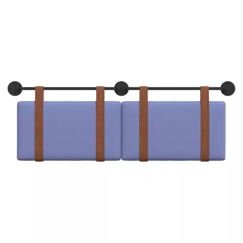  Fali Fejtámla Falra szerelhető Farmerkék 140 x 40 cm Faanyag