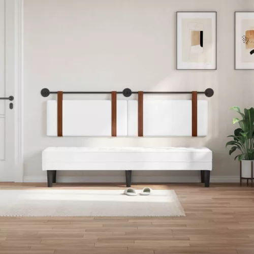  Fali Fejtámla Falra szerelhető Fehér 180 x 40 cm Faanyag