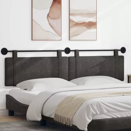  Fali Fejtámla Falra szerelhető Fekete 210 x 55 x 5 cm Antik PU