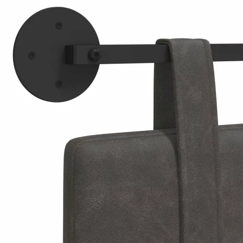  Fali Fejtámla Falra szerelhető Fekete 210 x 55 x 5 cm Antik PU