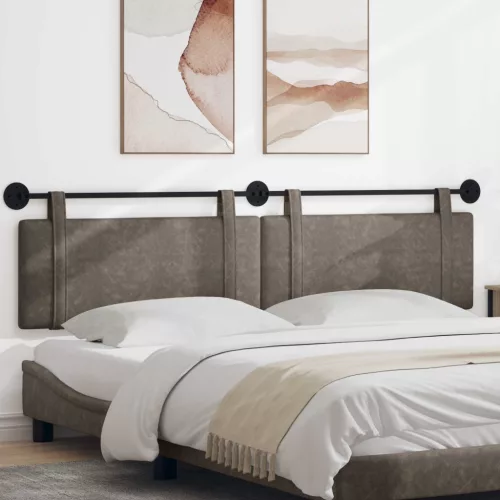  Fali Fejtámla Falra szerelhető Szürke 210 x 55 x 5 cm Antik PU