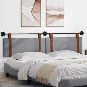    Fali Fejtámla Egyszínű Világosszürke 210 x 55 x 5 cm Antik PU