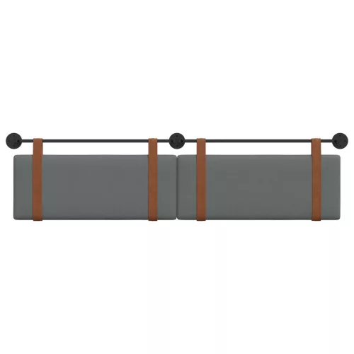  Fali Fejtámla Egyszínű Sötétszürke 210 x 55 x 5 cm Antik PU