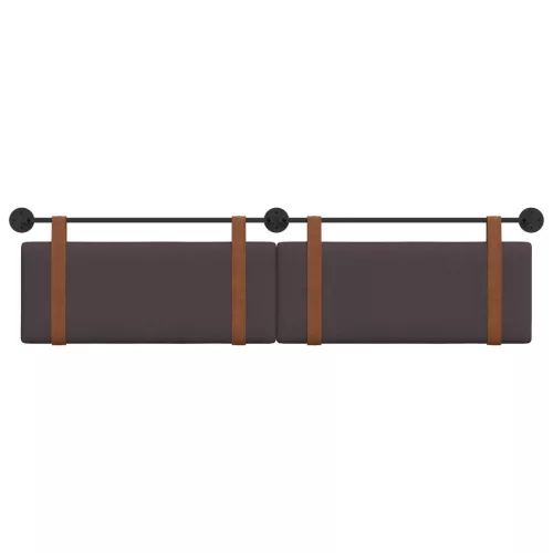  Fali Fejtámla Egyszínű Sötét Barna 210 x 55 x 5 cm Antik PU