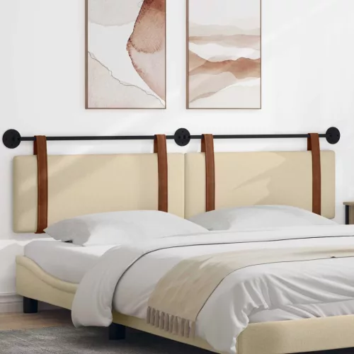  Fali Fejtámla Falra szerelhető Krém 210 x 55 x 5 cm Antik PU