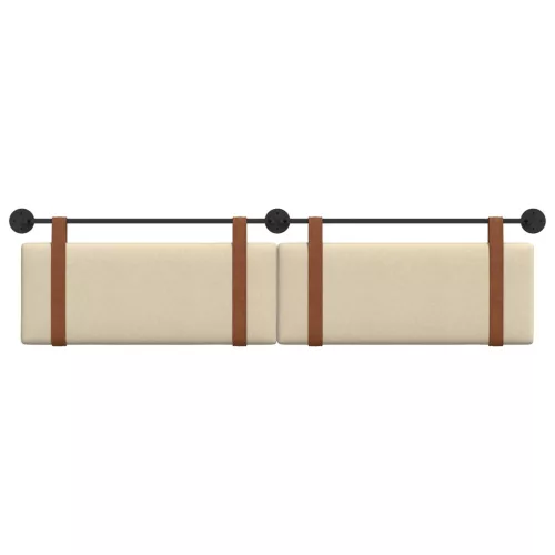  Fali Fejtámla Falra szerelhető Krém 210 x 55 x 5 cm Antik PU