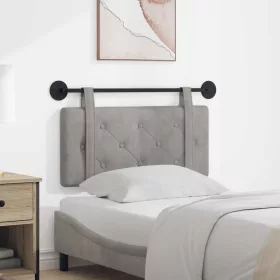  Fali Fejtámla Világosszürke 90 x 55 x 5 cm Bársony