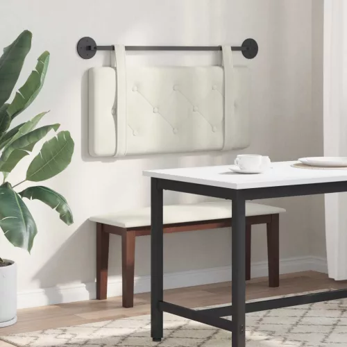  Fali Fejtámla Falra szerelhető Krém 90 x 55 x 5 cm Bársony