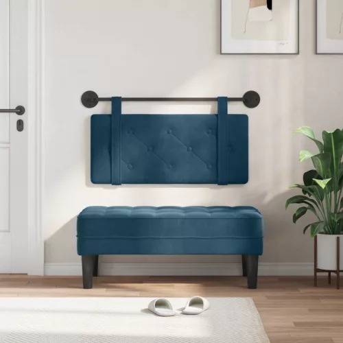  Fali Fejtámla Falra szerelhető Kék 90 x 55 x 5 cm Bársony