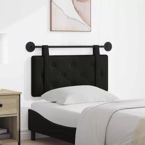  Fali Fejtámla Falra szerelhető Fekete 80 cm Műbőr