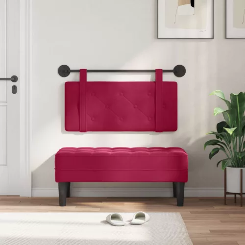  Fali Fejtámla Falra szerelhető Bordó 100 x 55 x 5 cm Bársony